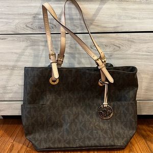 USED Michael Kors MK Brown and Tan purse